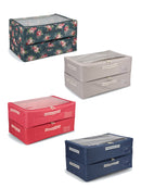 2x Unterbett Aufbewahrungsbox 2-Wege-Reißverschluss mit Sichtfenster 38L Volumen-1