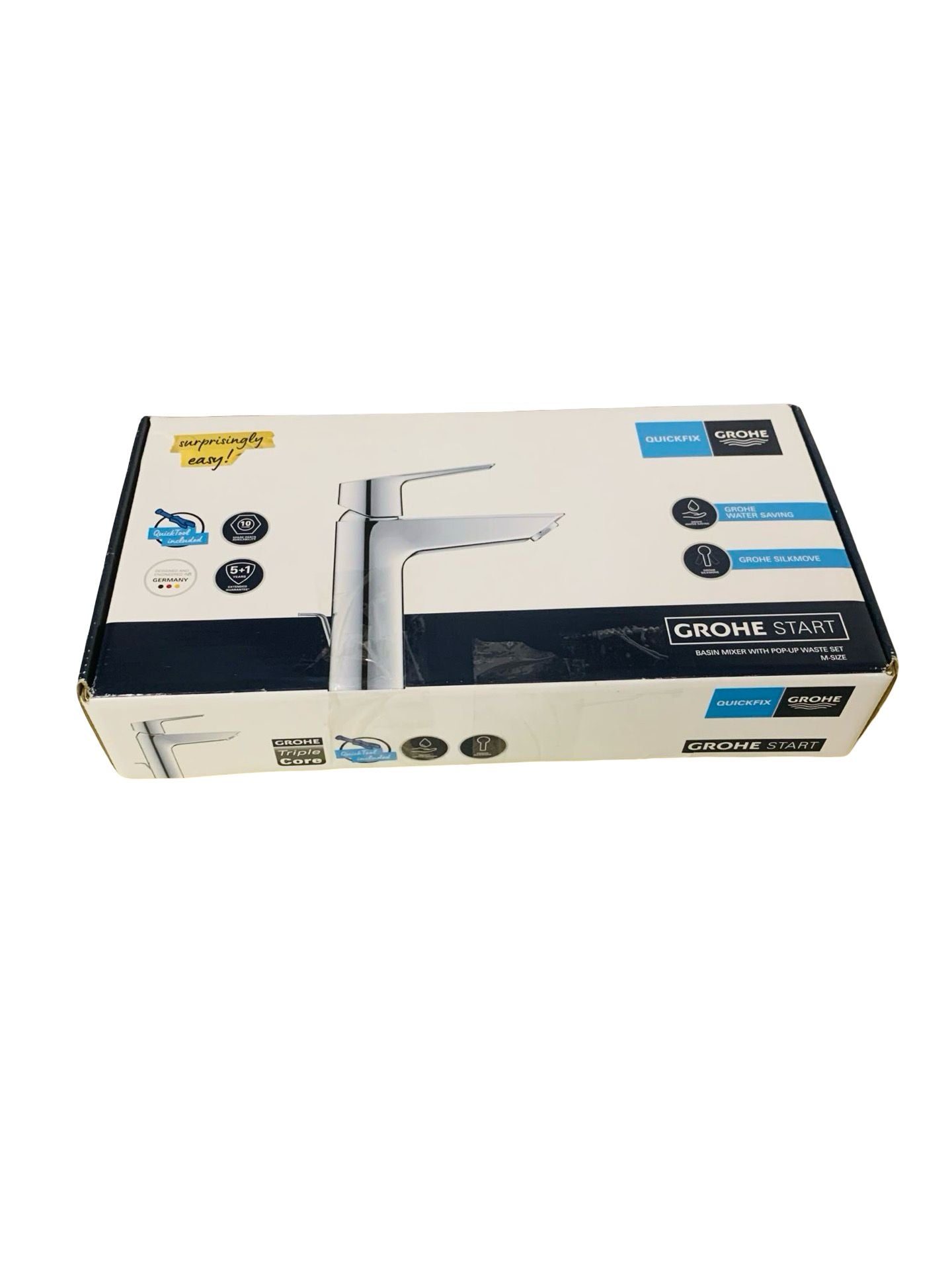 GROHE Start Waschtischarmatur Bad Wassersparend mit Zugstange Chrom 23455002