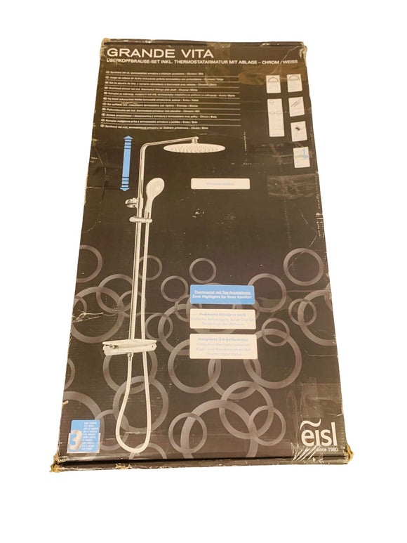 EISL GRANDE VITA Duschsystem Duscharmatur mit Thermostat und Ablage Regendusche