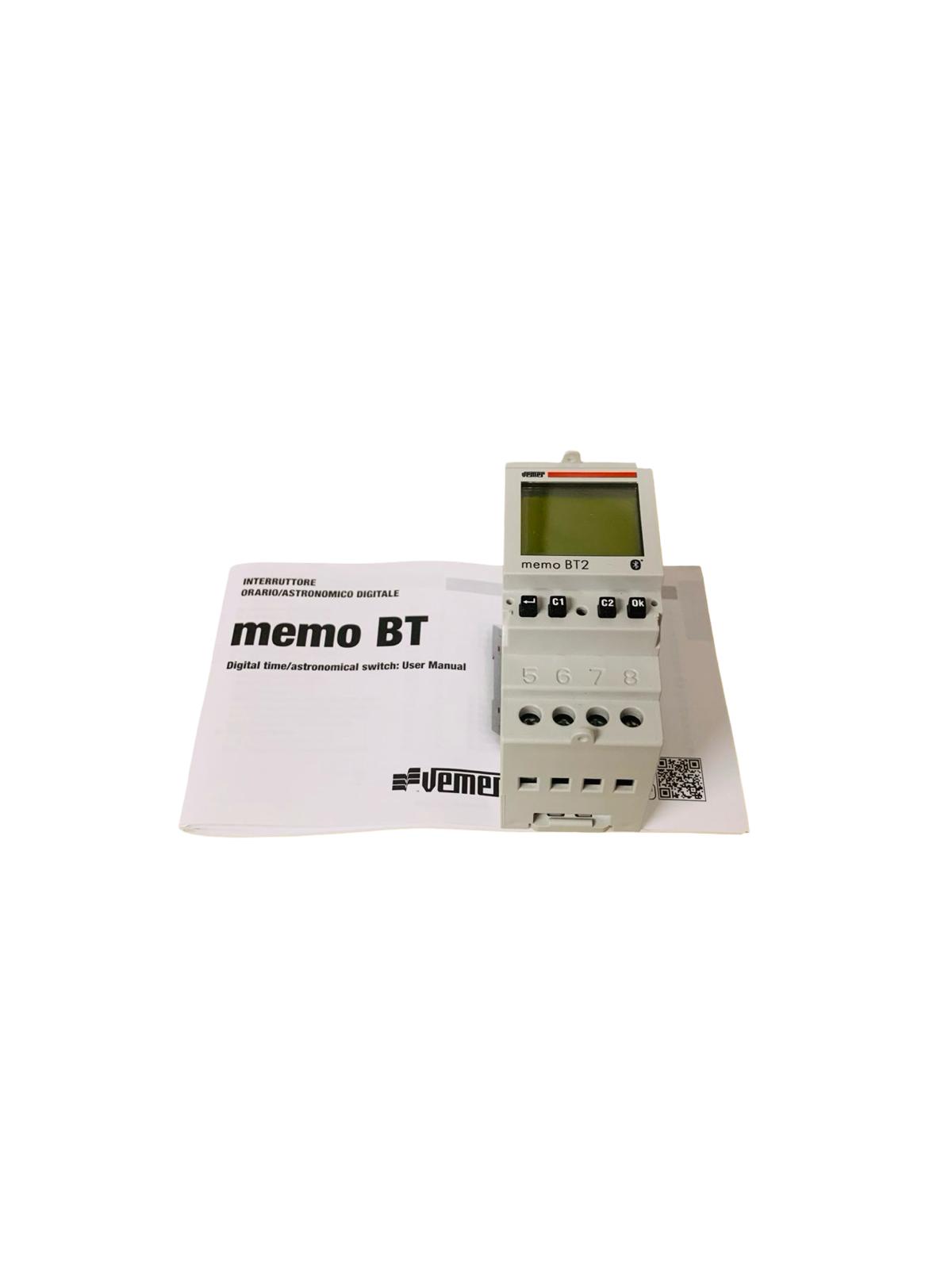 VEMER VE767700 MEMO BT2 Digitale Zeitschaltuhr 2 Kanäle DIN-Hutschiene per App