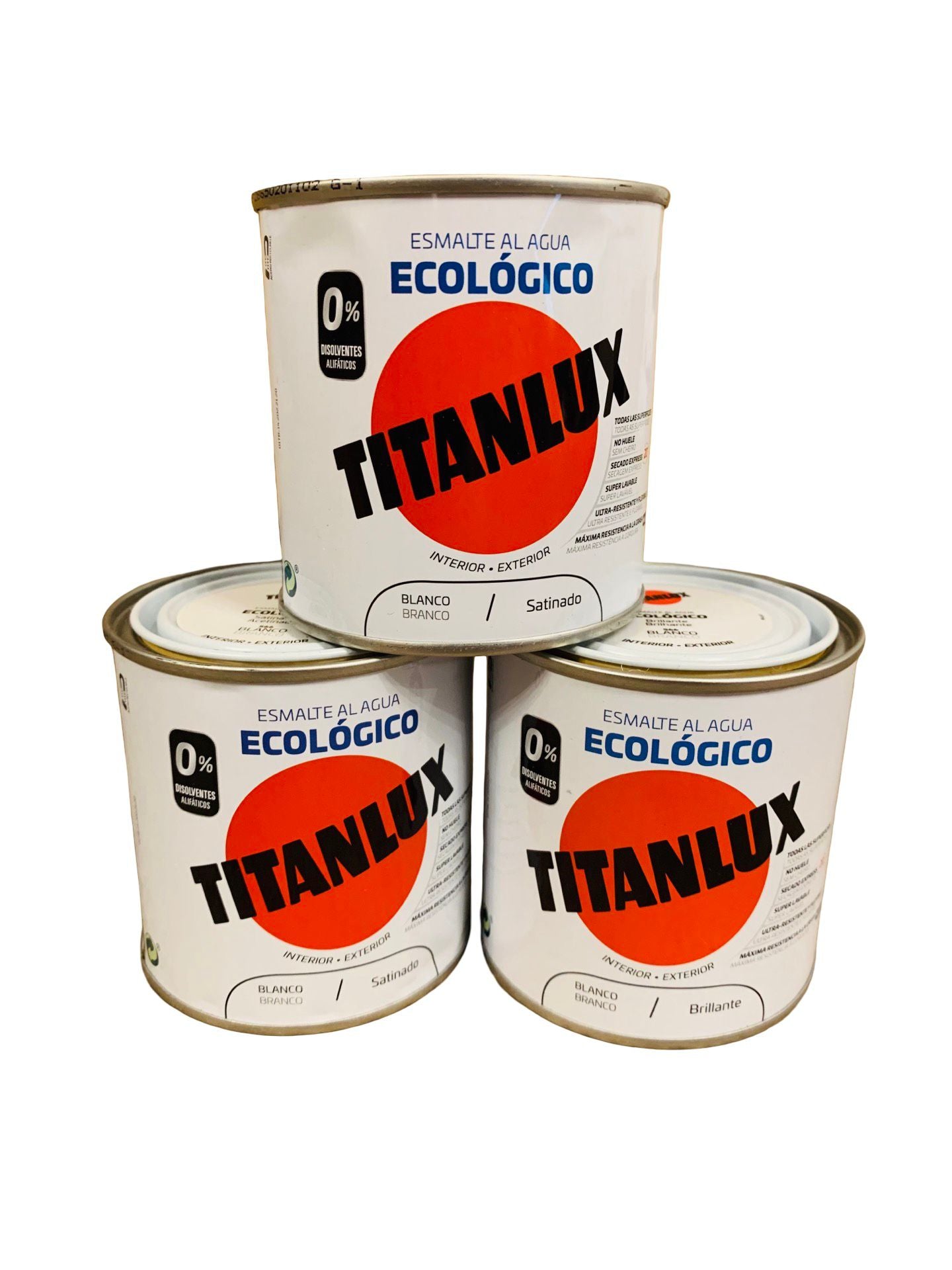 3x Titanlux Ökologische Mehrflächen-Emaillelack auf Wasserbasis Glanz Weiß 250ml