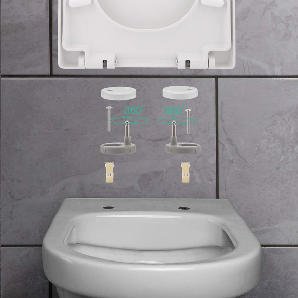 Himimi Toilettendeckel WC Sitz mit Absenkautomatik Toilettensitz D-Form