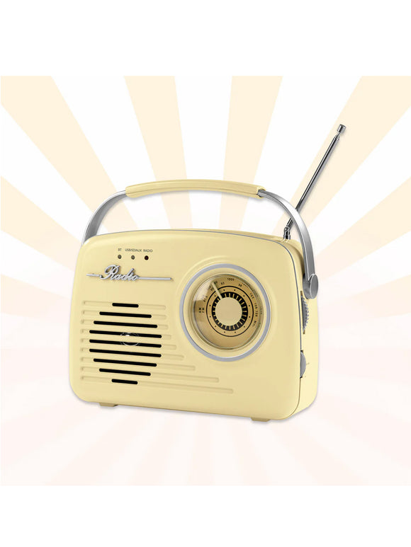 EASYmaxx Design Radio im 50's Retro Style Bluetooth-Technologie Tragbar USB AUX