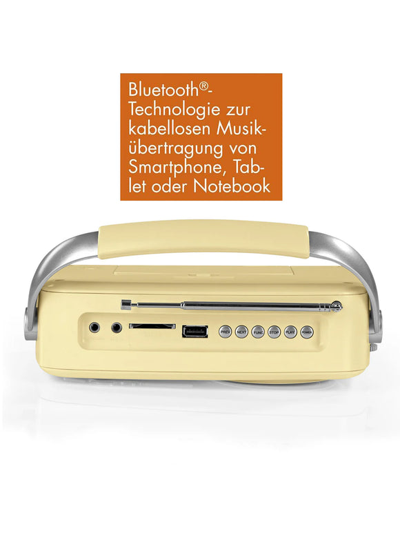 EASYmaxx Design Radio im 50's Retro Style Bluetooth-Technologie Tragbar USB AUX