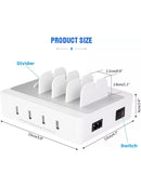 Multifunktionale USB-Ladestation mit 4 Ports und 4 Ladekabel für Handy Laptop-6