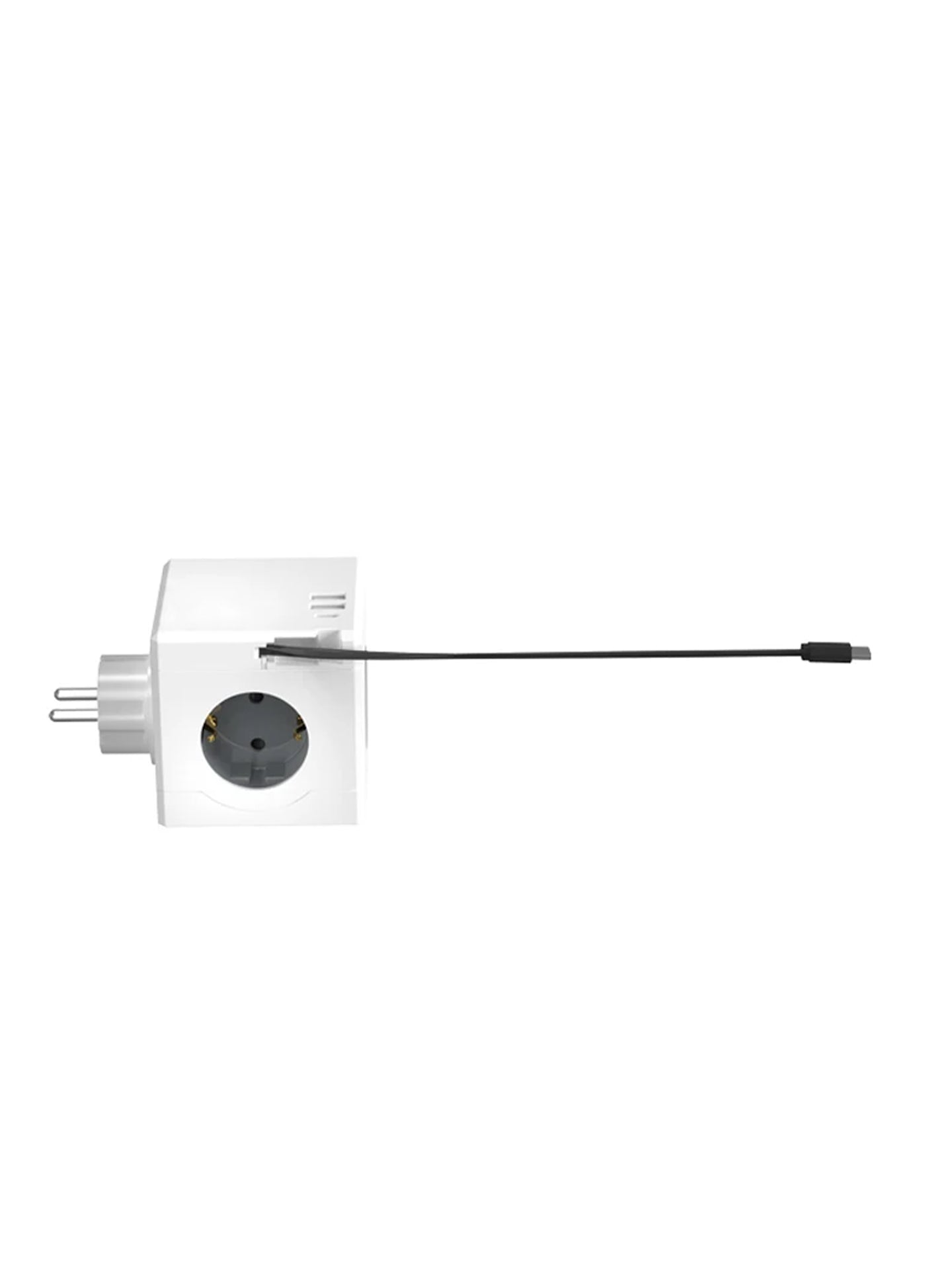 Steckdosenwürfel mit 3 Steckdosen & 3 USB-Anschlüssen & einziehbares USB-C-Kabel