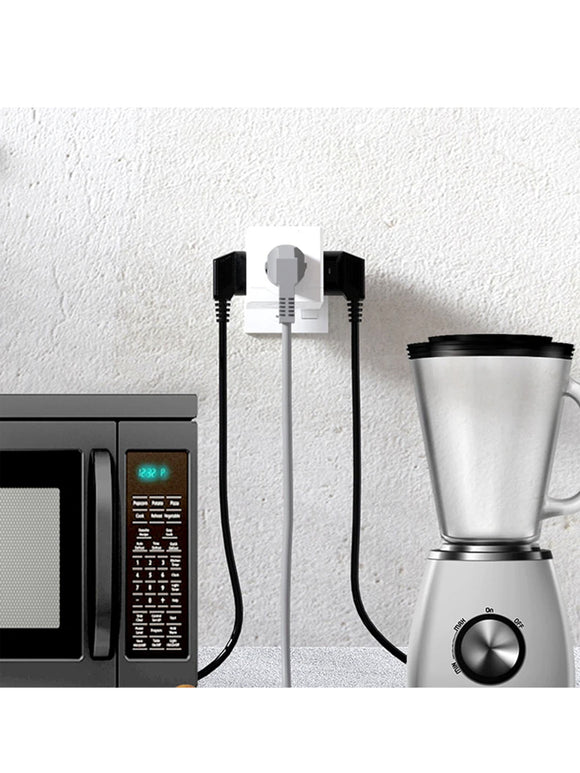 Steckdosenwürfel mit 3 Steckdosen & 3 USB-Anschlüssen & einziehbares USB-C-Kabel