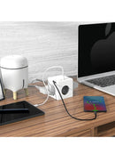 Steckdosenwürfel mit 3 Steckdosen & 3 USB-Anschlüssen & einziehbares USB-C-Kabel-2